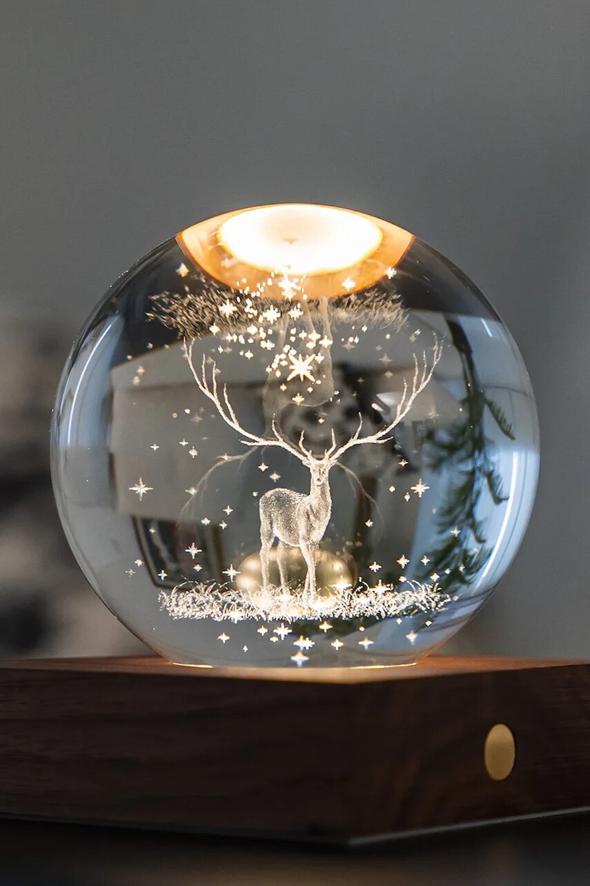 Dekorácia Gingko Design Amber Crystal Light