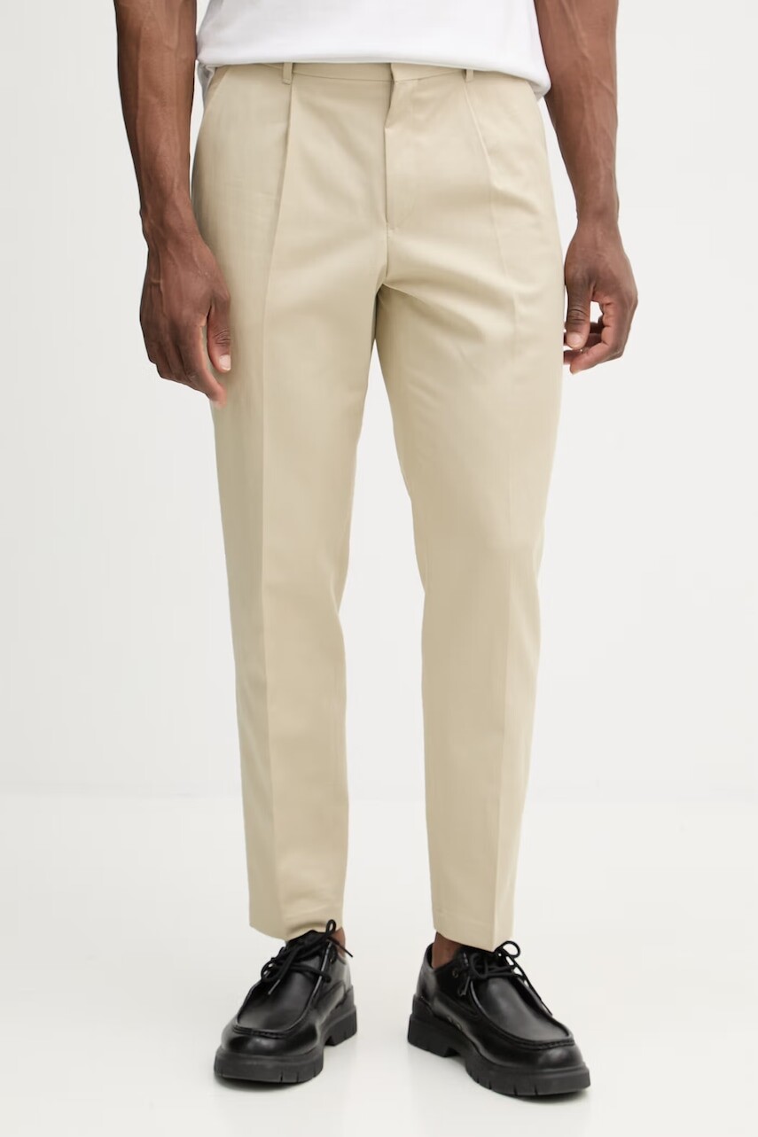 Nohavice s prímesou ľanu BOSS Perin