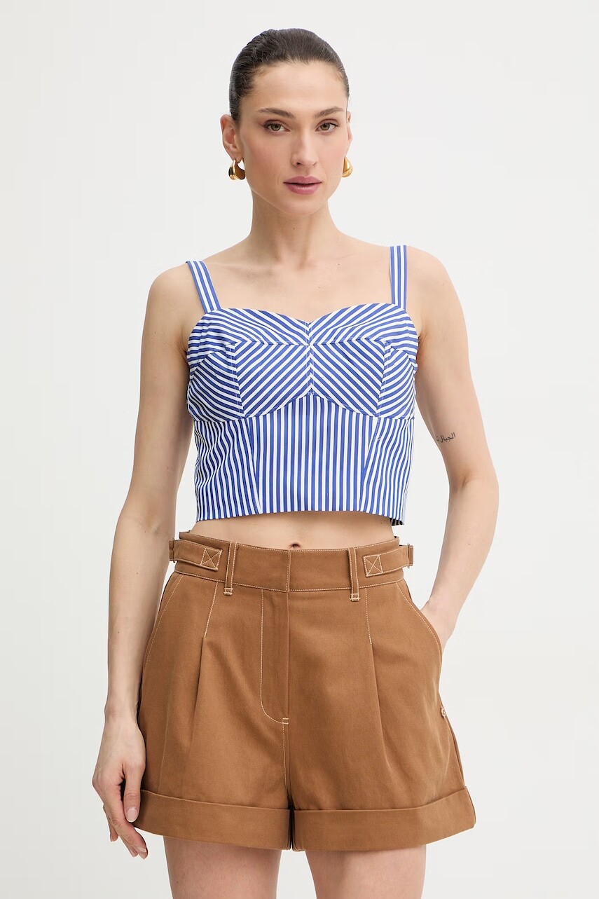 Guess crop top dámsky bavlnený TECLA