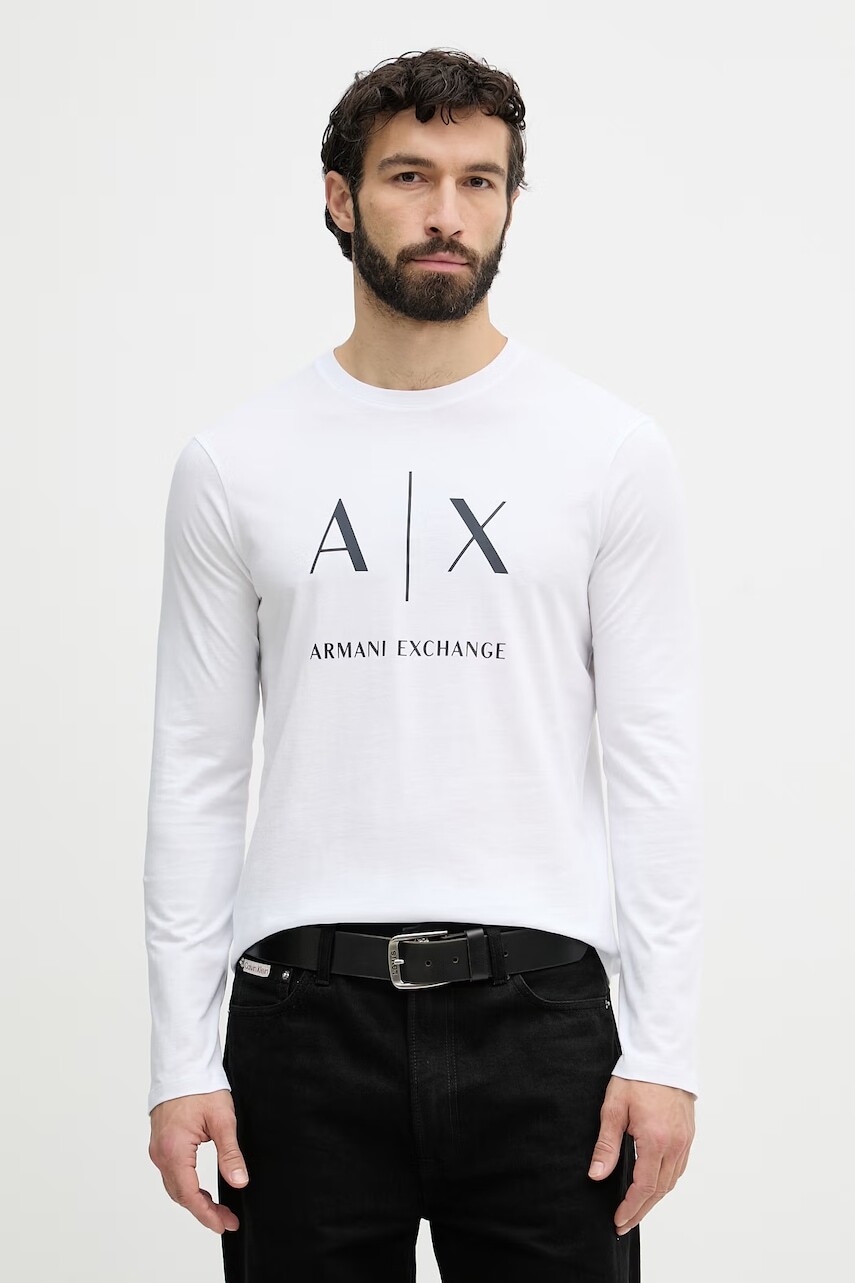 Armani Exchange dlhý rukáv pánsky bavlnený