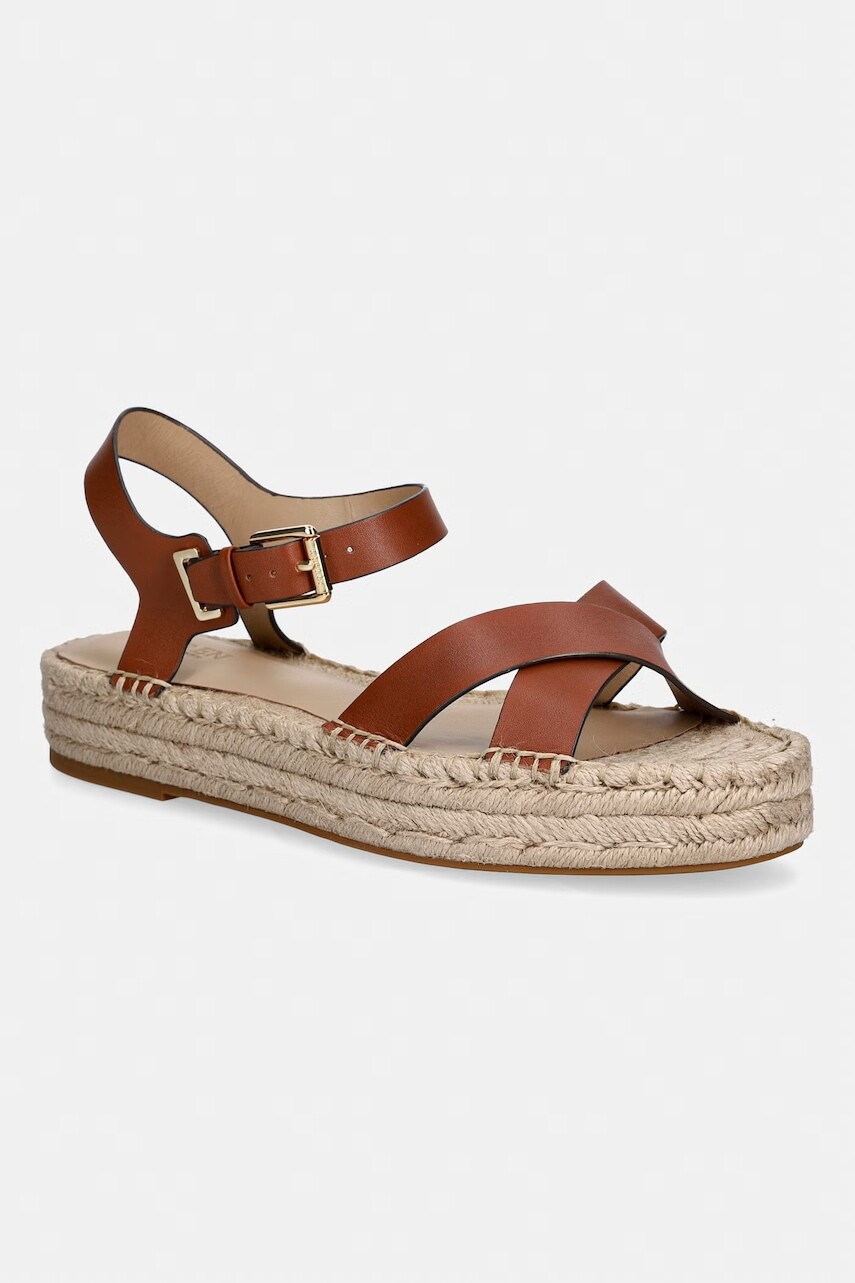 Lauren Ralph Lauren sandále na platforme dámske kožené Emeryn