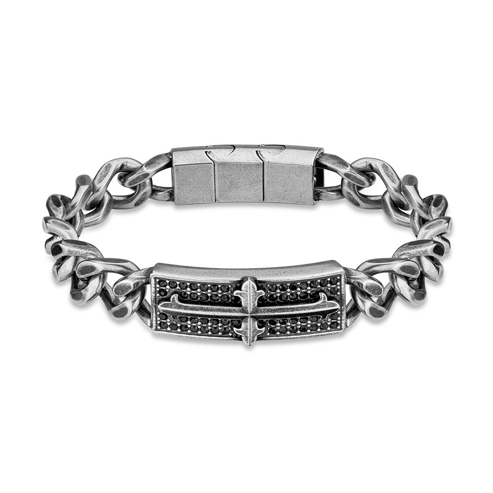 Police Štýlový retiazkový náramok s krížom Vigor PEAGB2120402