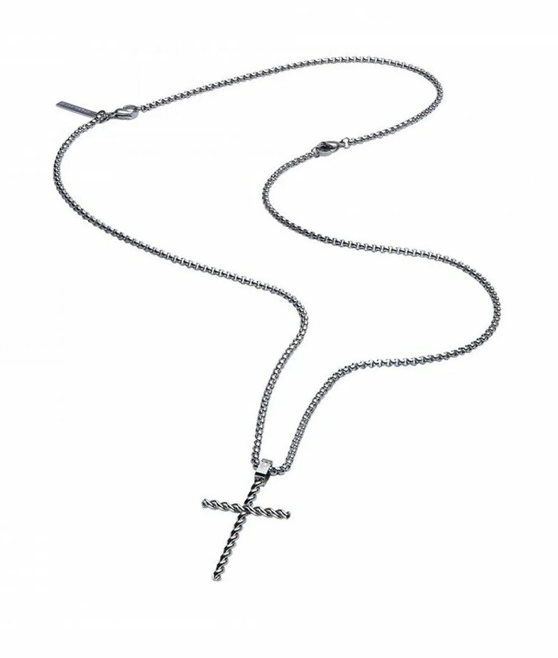 Police Slušivý pánsky náhrdelník z ocele Krížik PJ26382PSS.01