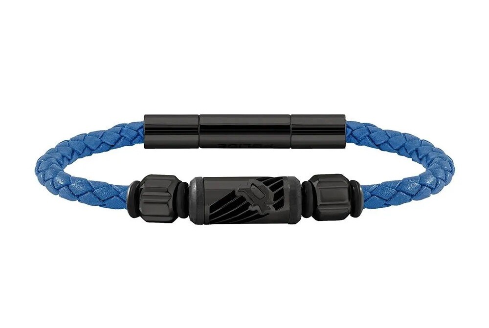 Police Pánsky modrý kožený náramok PJ26466BLN02A