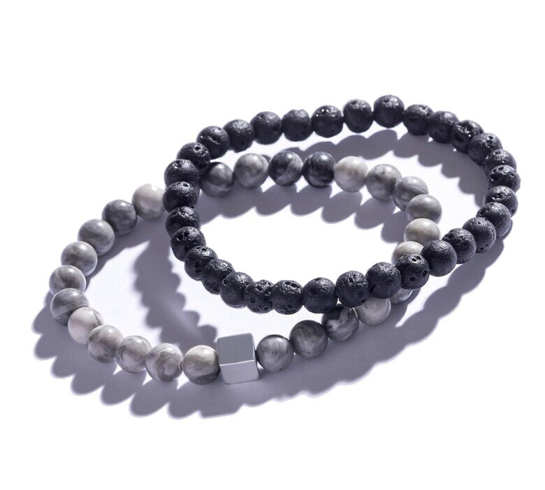 Marc Malone Sada pánskych minerálnych náramkov MCGB5083 (2x náramok)