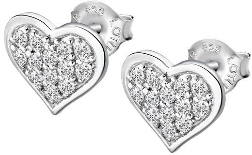 Lotus Silver Romantické strieborné náušnice Srdce Moments LP3125-4/1