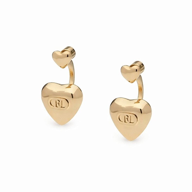 Liu Jo Pozlátené srdiečkové náušnice z ocele Icones LJ3153