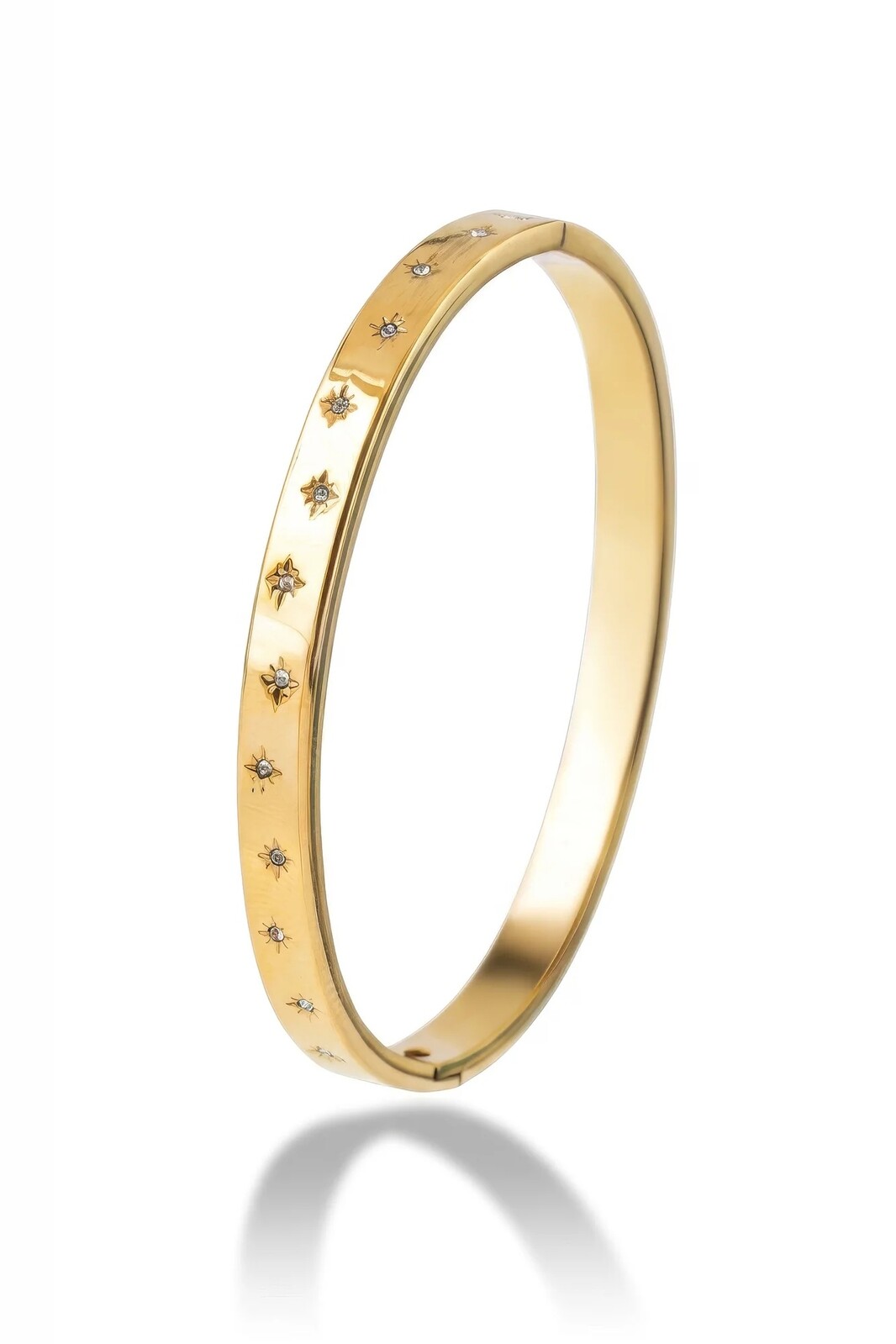 Emily Westwood Pozlátený pevný náramok s kryštálmi Freya EWB250402G