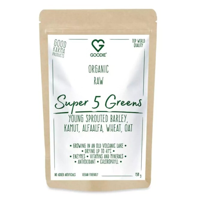 Goodie Super 5 Greens - sušené šťavy BIO & RAW 150 g