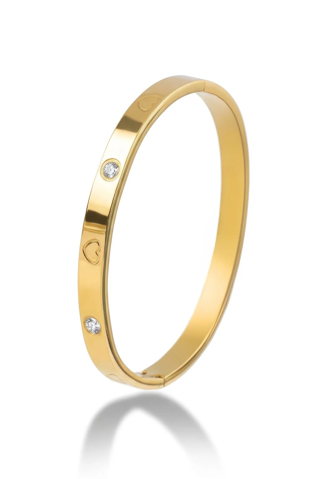 Marc Malone Elegantný pevný náramok s kryštálmi MCB250404G