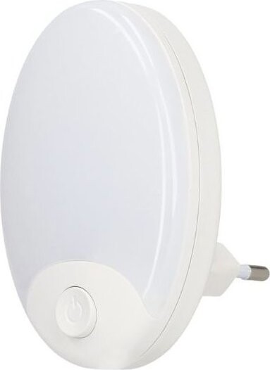 Garsaco Nočné svetlo do zásuvky s vypínačom 1 W, GSC, biely ovál, teplá farba svetla