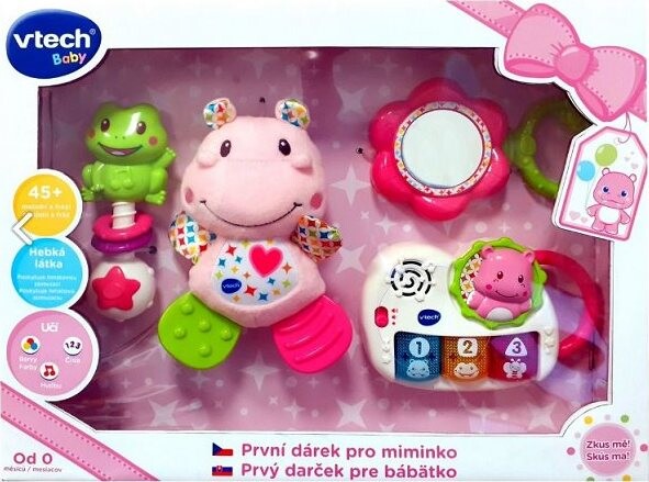 Vtech Prvý darček pre bábätko CZ – ružový