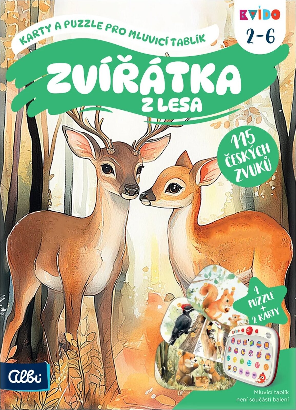 Kvído – Karty a puzzle pre hovoriacu tabuľku – Zvieratká z lesa