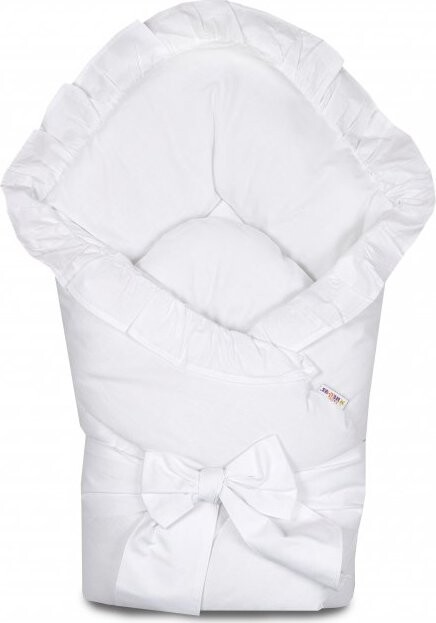Baby Nellys Rychlozavinovačka s volánkem a stuhou – bílá