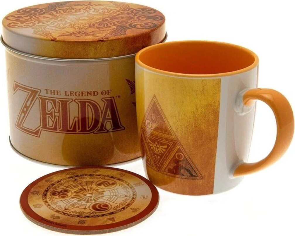 The Legend of Zelda – Golden Triforce – hrnček a podložka v plechovej krabičke
