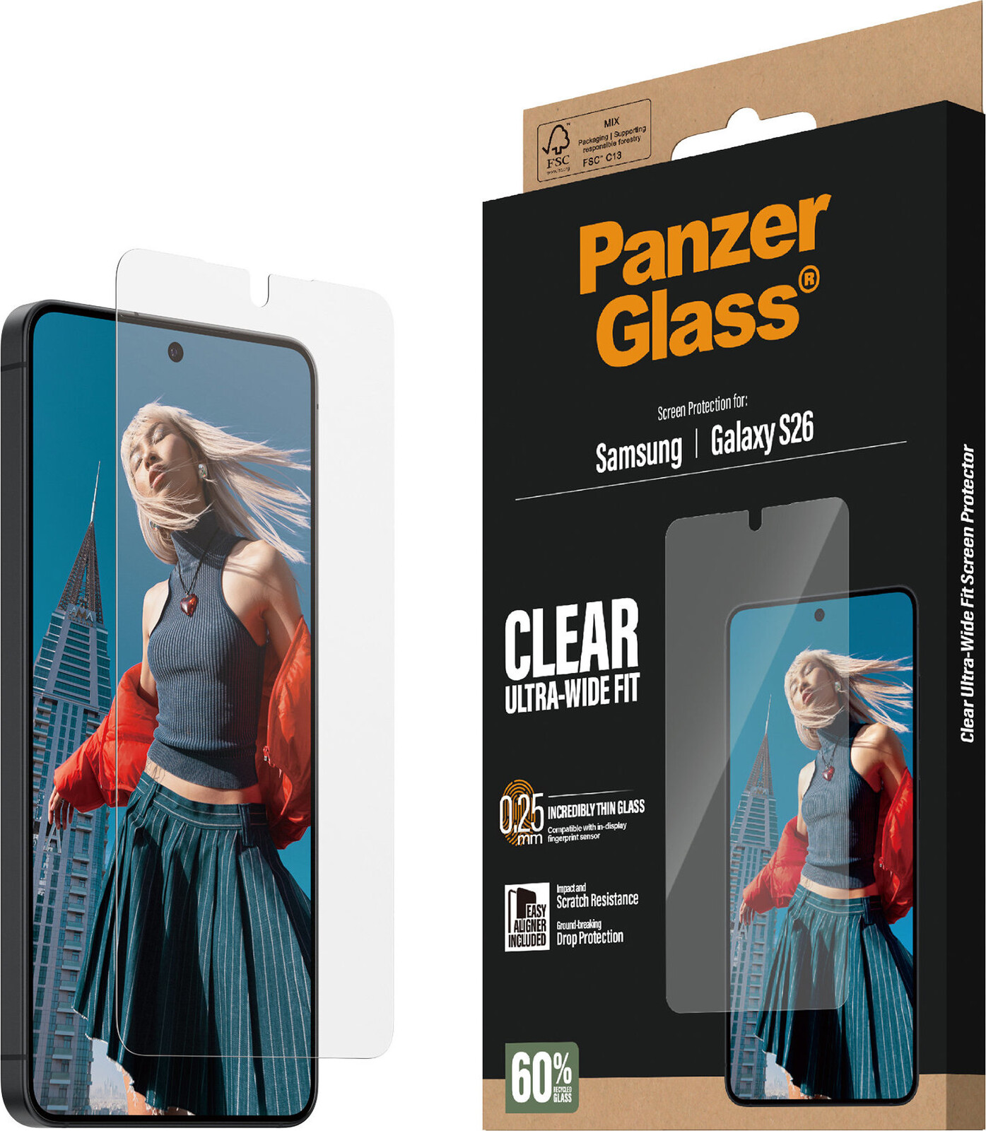 PanzerGlass Samsung Galaxy S26 s instalačním rámečkem