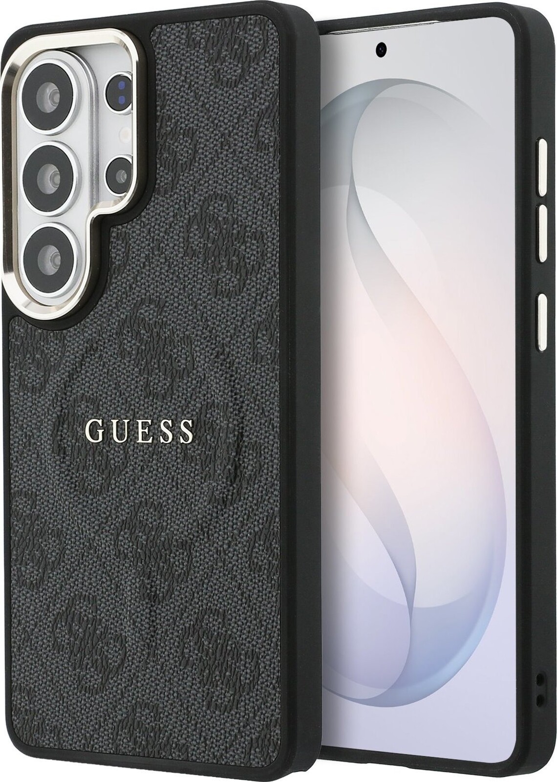Guess PU Leather 4G Gold Frame Magnetic Zadní Kryt pro Samsung Galaxy S26 Ultra Black