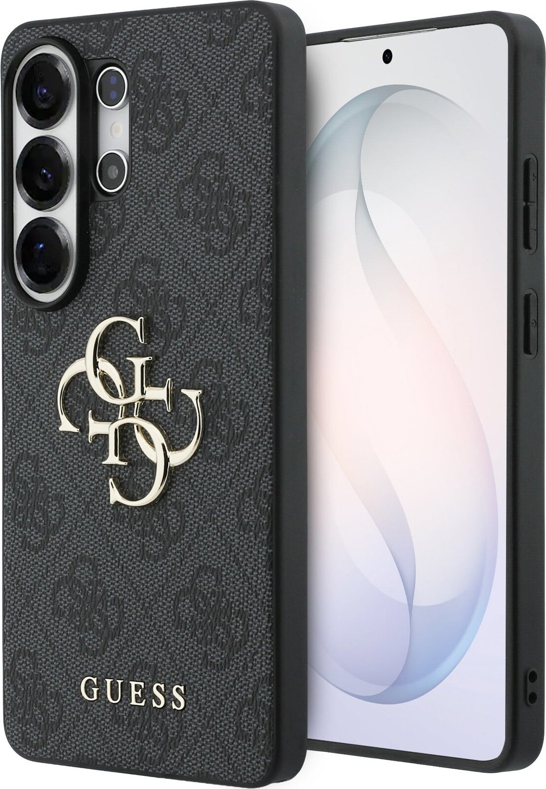 Guess PU 4G Metal Logo Zadní Kryt pro Samsung Galaxy S26 Ultra Grey