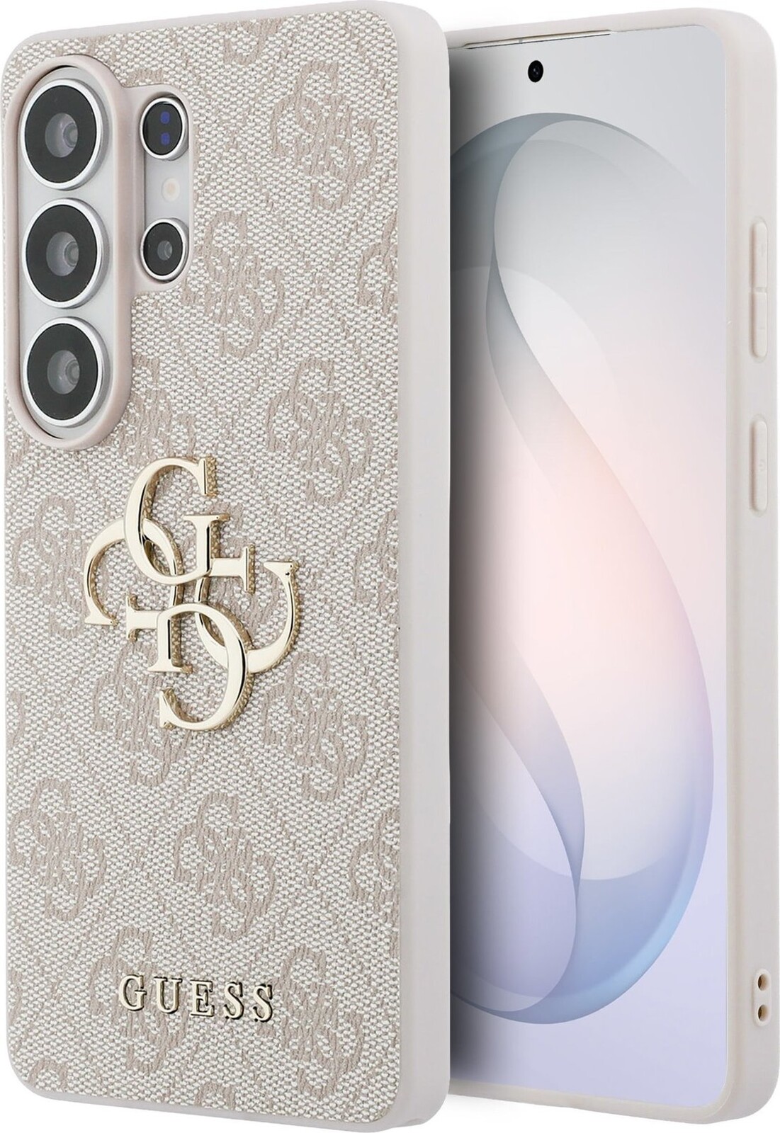 Guess PU 4G Metal Logo Zadní Kryt pro Samsung Galaxy S26 Ultra Pink