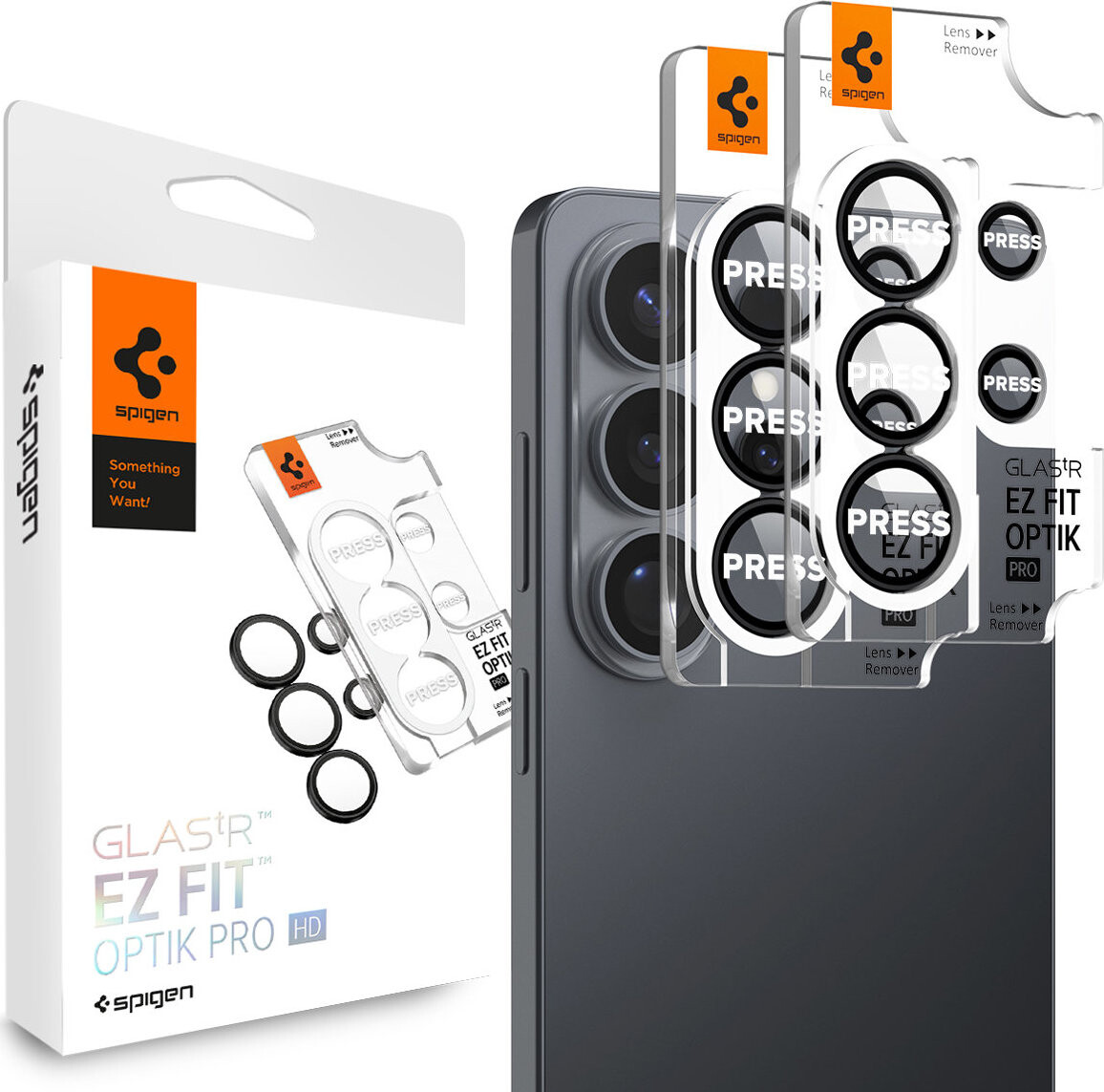 Spigen Glass tR EZ Fit Optik Pro HD 2 Pack Black Samsung Galaxy S26