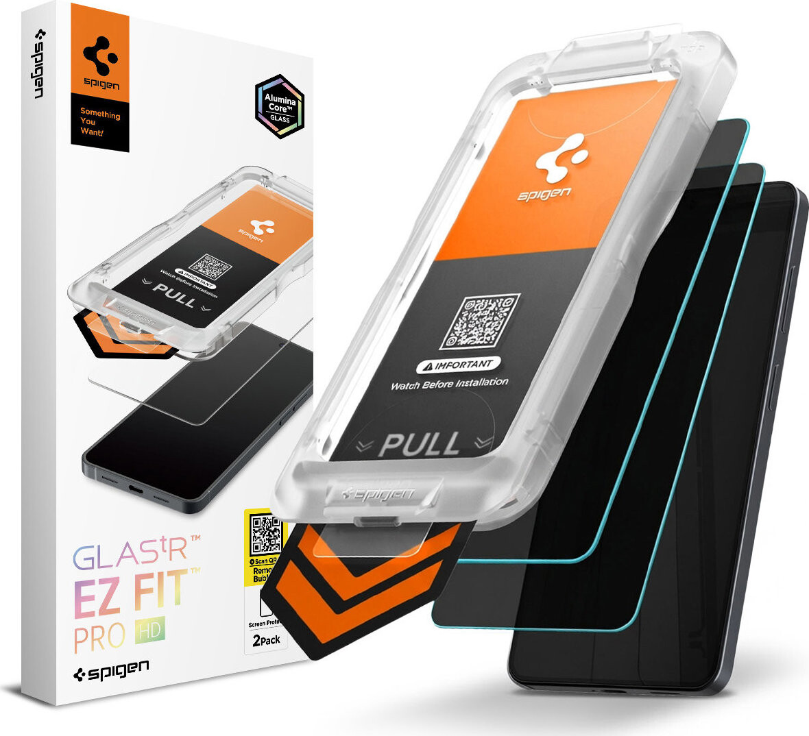 Spigen Glass tR EZ Fit Pro HD Privacy 2 Pack Transparency Samsung Galaxy S26+