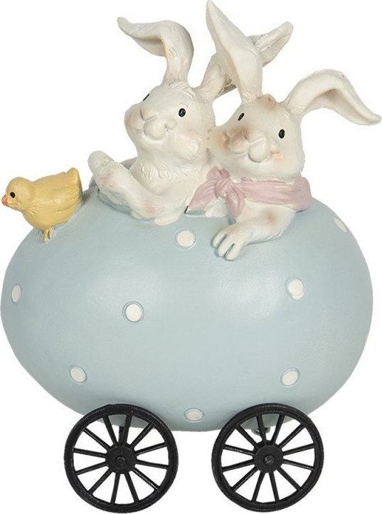Clayre & Eef Veľkonočná dekorácia – Zajačiky na vychádzke