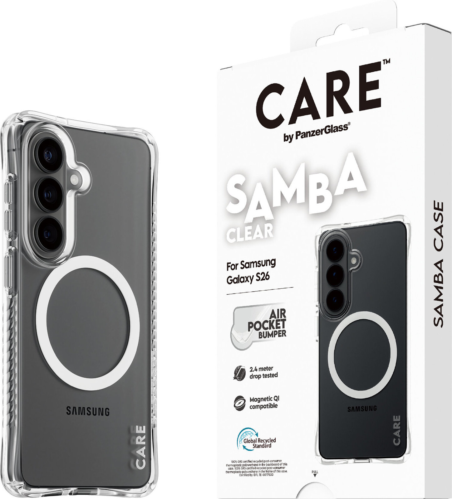 PanzerGlass CARE kryt Samsung Galaxy S26 Samba čirý/bílý Qi