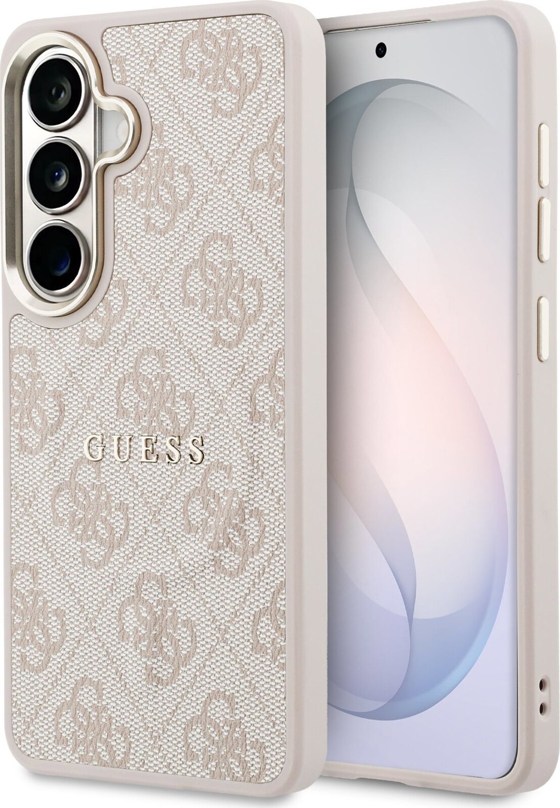 Guess PU Leather 4G Gold Frame Magnetic Zadní Kryt pro Samsung Galaxy S26 Pink