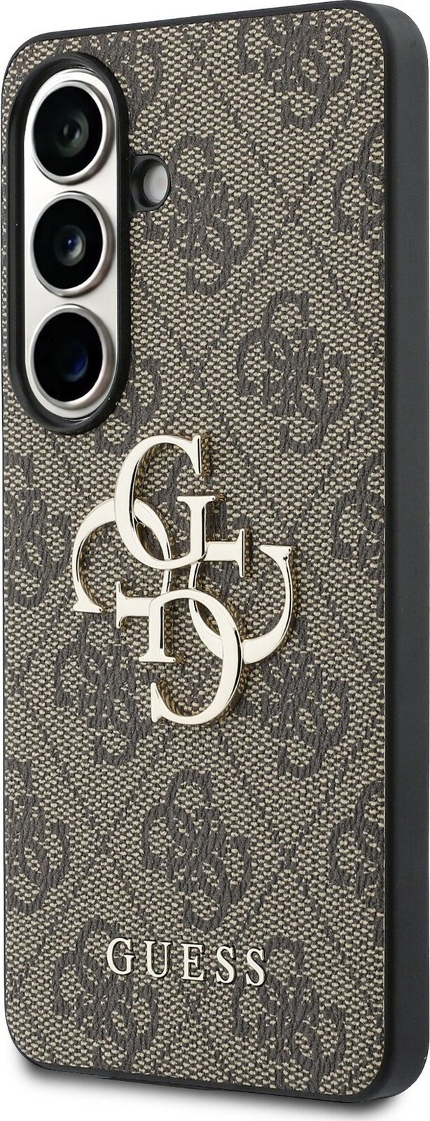 Guess PU 4G Metal Logo Zadní Kryt pro Samsung Galaxy S26 Brown