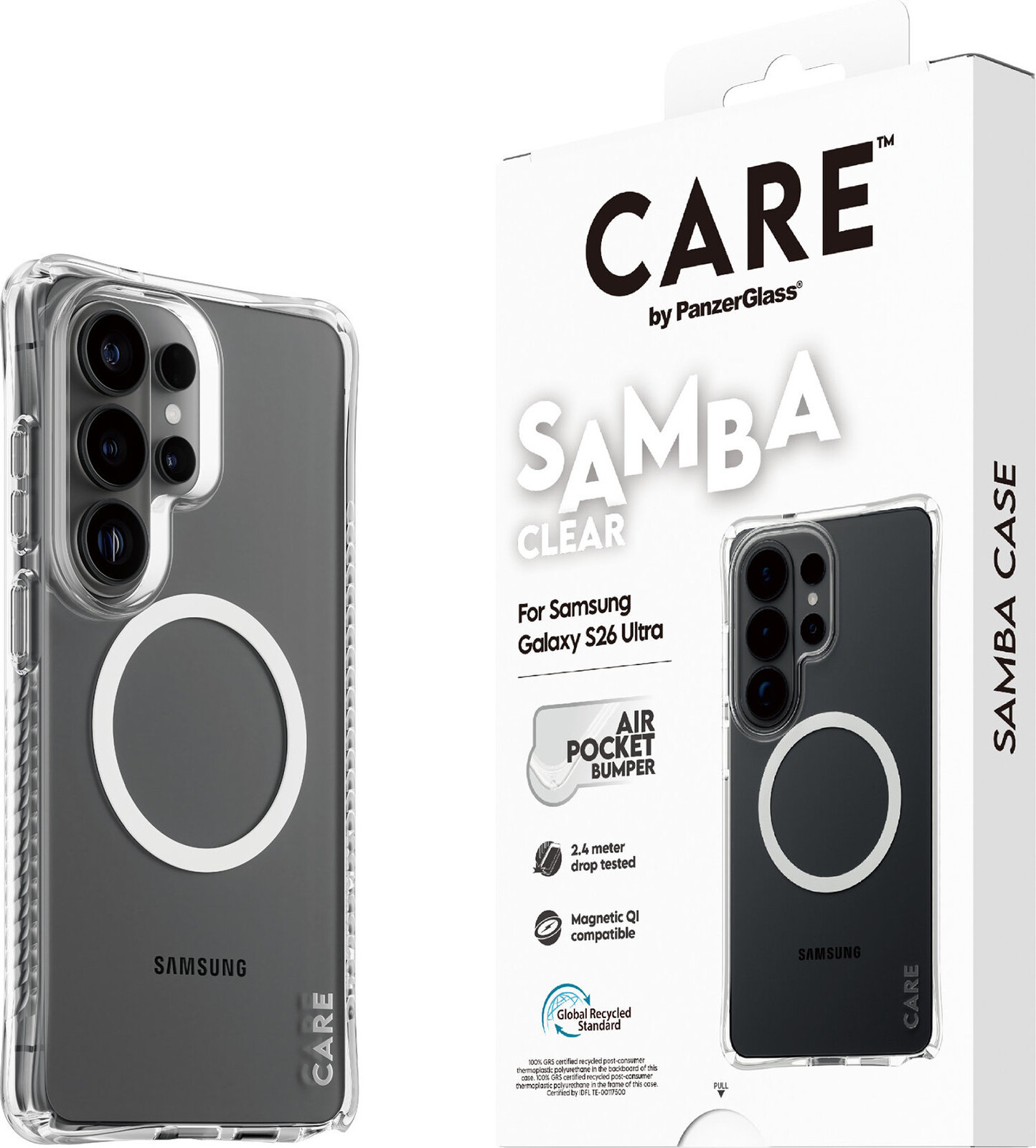 PanzerGlass CARE kryt Samsung Galaxy S26 Ultra Samba čirý/bílý Qi