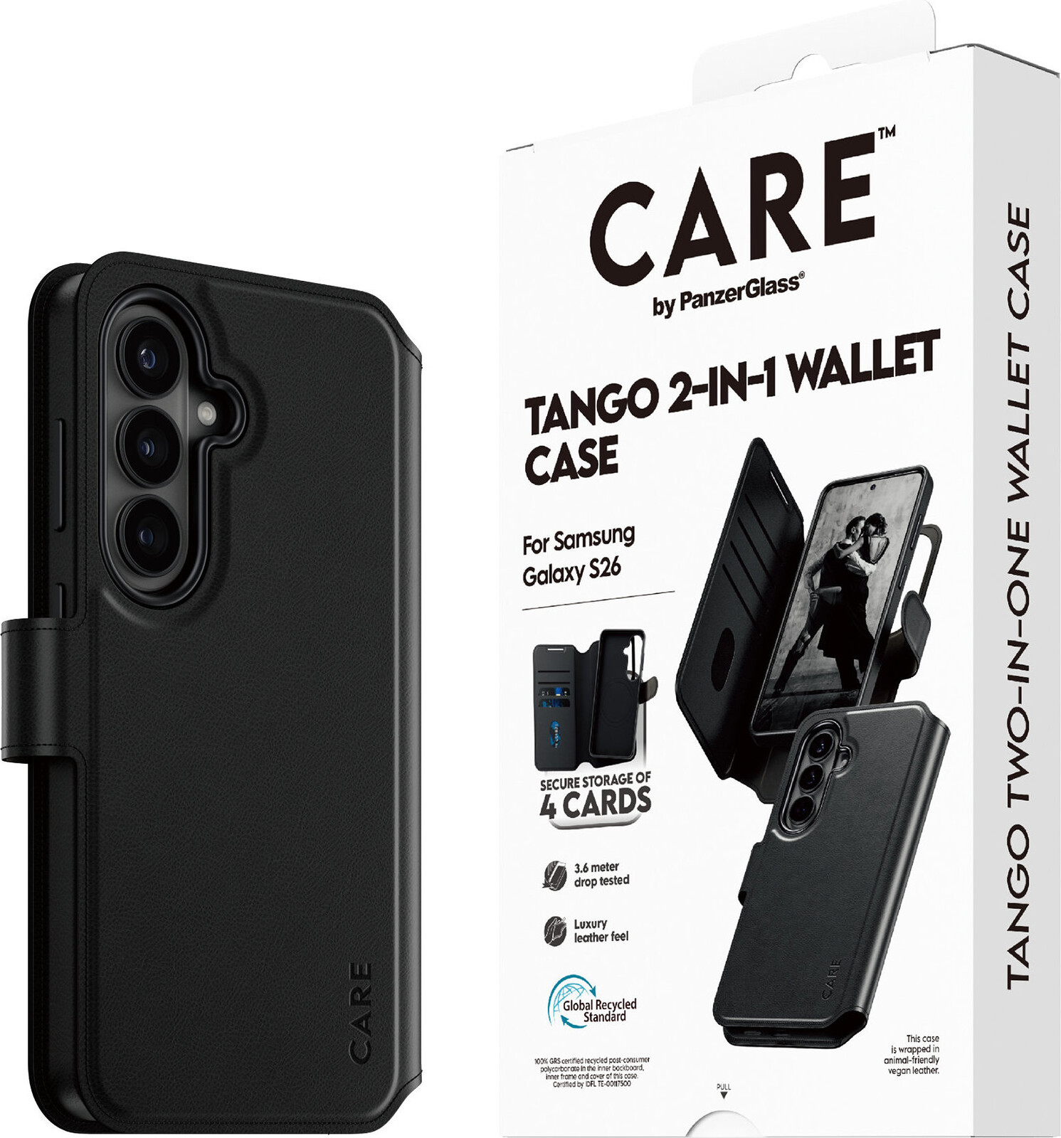 PanzerGlass CARE pouzdro Samsung Galaxy S26 Tango 2v1 Wallet Qi