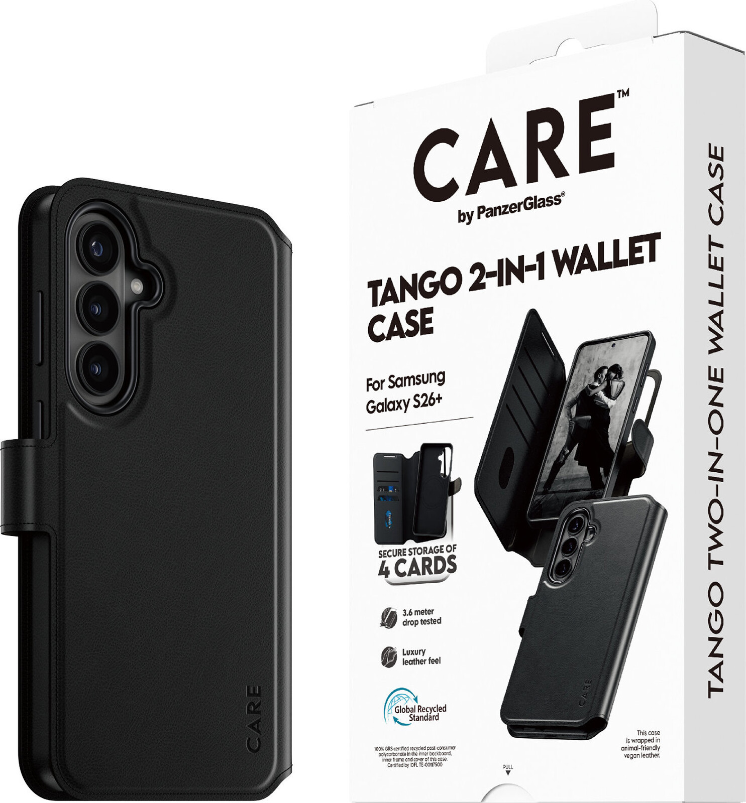 PanzerGlass CARE pouzdro Samsung Galaxy S26+ Tango 2v1 Wallet Qi