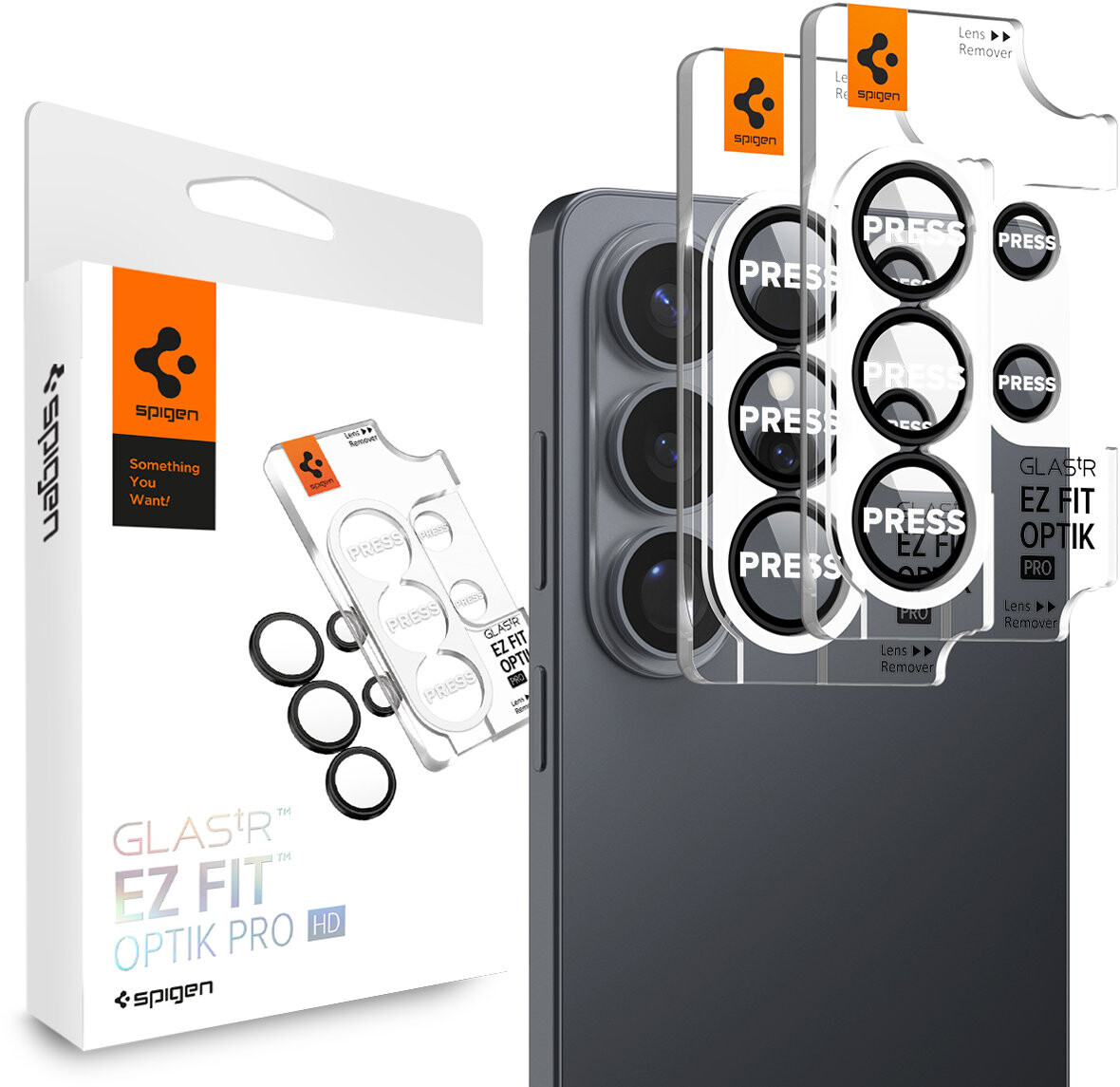 Spigen Glass tR EZ Fit Optik Pro HD 2 Pack Black Samsung Galaxy S26 Ultra