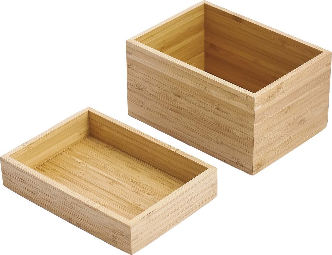 MSV stohovateľný organizér ISALYS, bambus, 2 priehradky