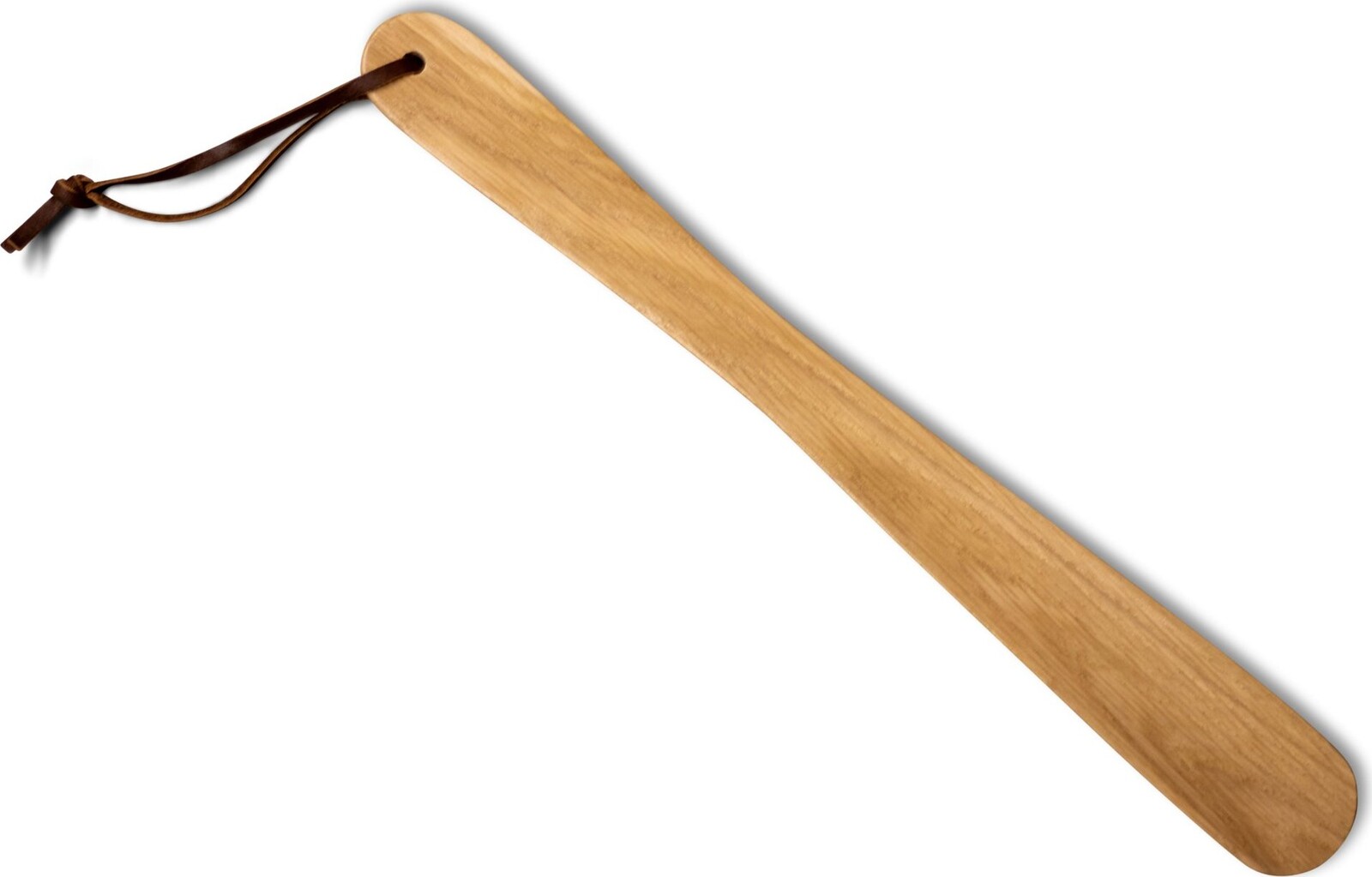 MAWA Drevená lyžica na topánky s koženou šnúrkou, 40 cm, prírodný buk