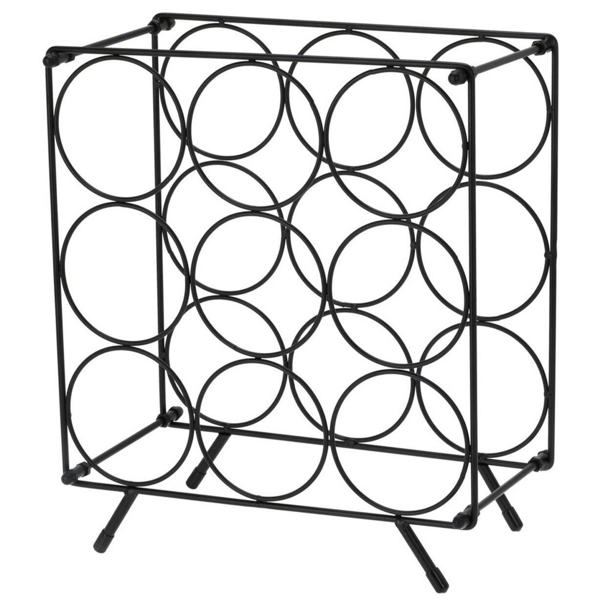 Kovový hranatý stojan na víno Bjory černý