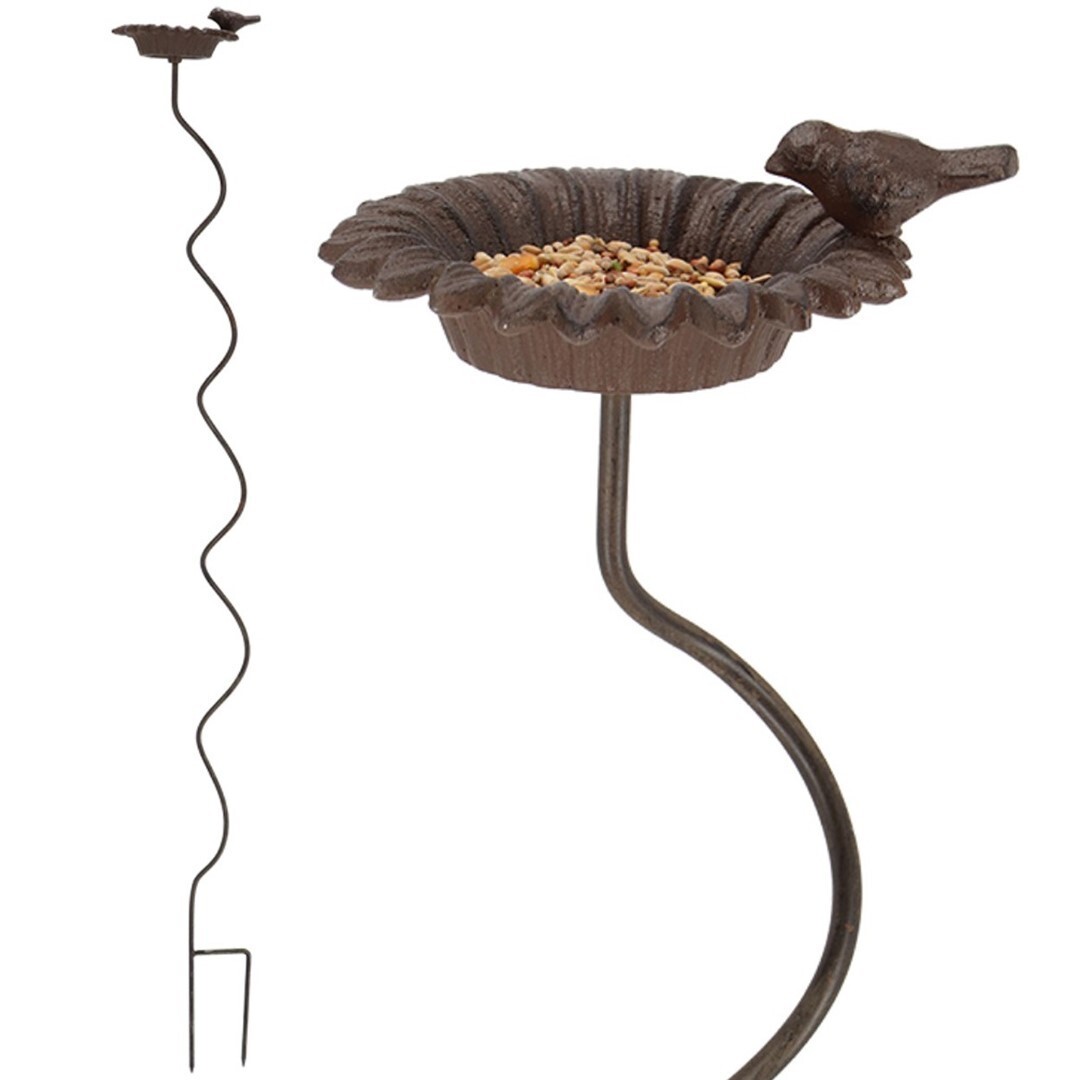 Krmítko pro ptáky SPIRAL 128 cm hnědé