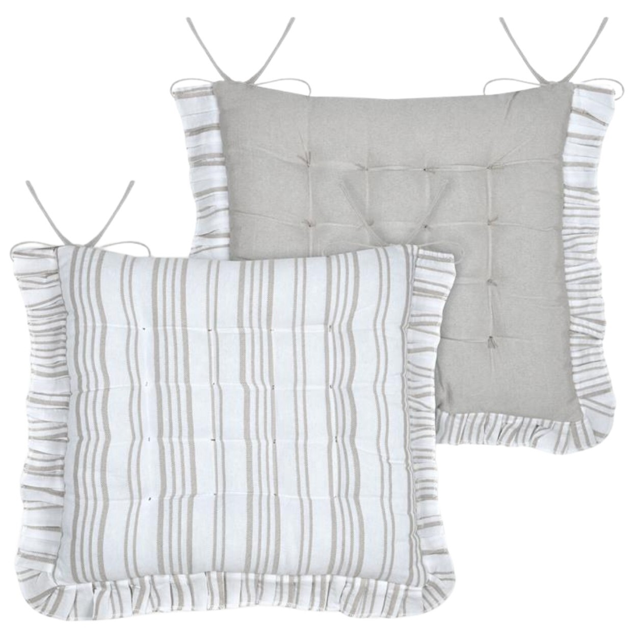 Oboustranný podsedák na židli Josephine 38x38 cm šedý/bílý