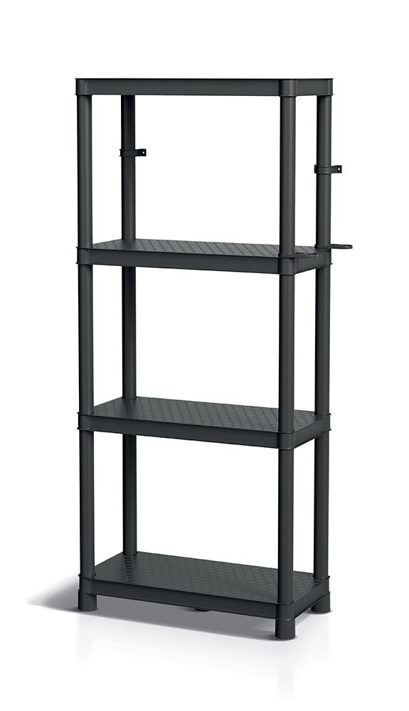 Plastový dílenský regál Stacker 58x131,5 cm černý