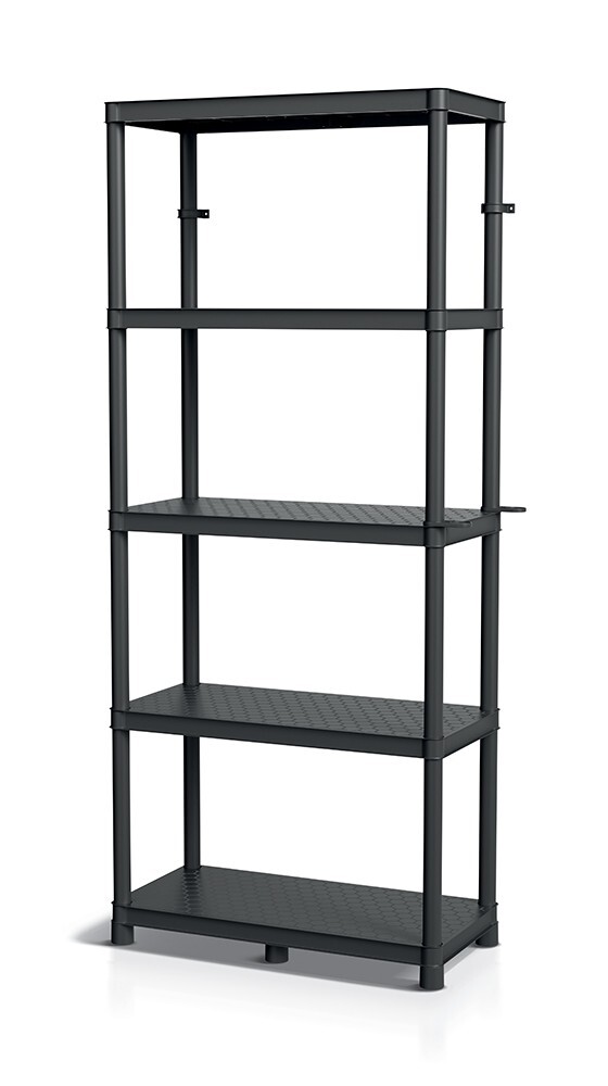 Plastový dílenský regál Stacker 74x172,5 cm černý