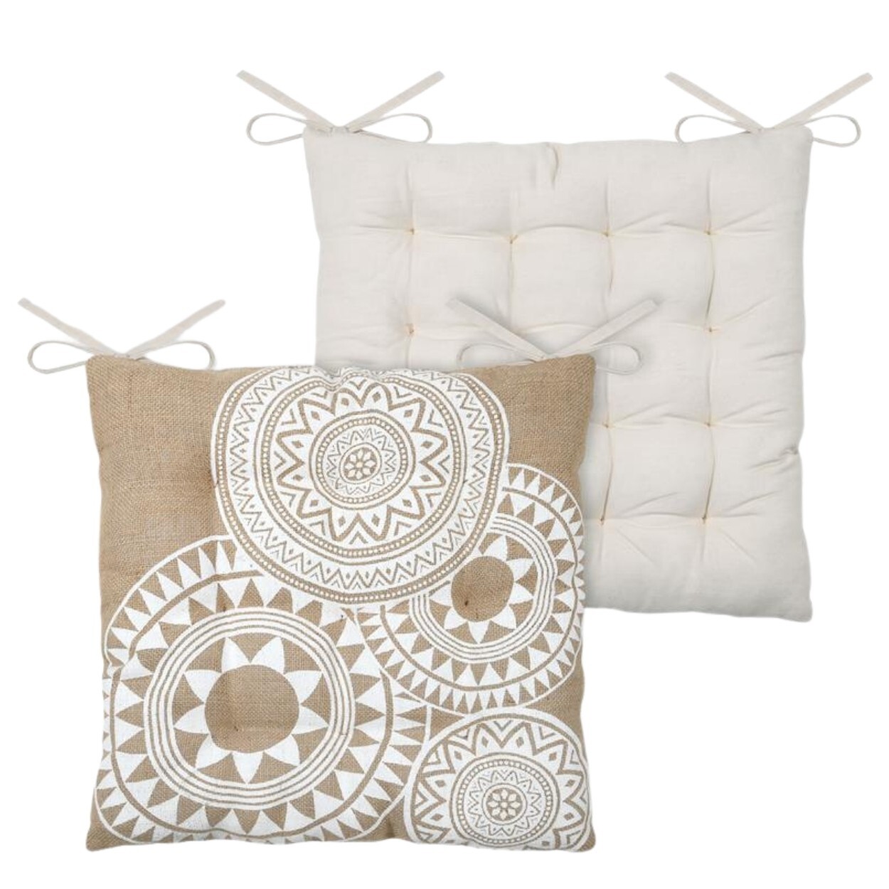 Podsedák na židli Mekong 38x38 cm béžový/bílý