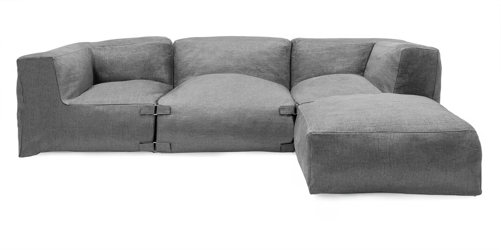 Rohová modulární zahradní pohovka Vacuum II 315 cm šedá