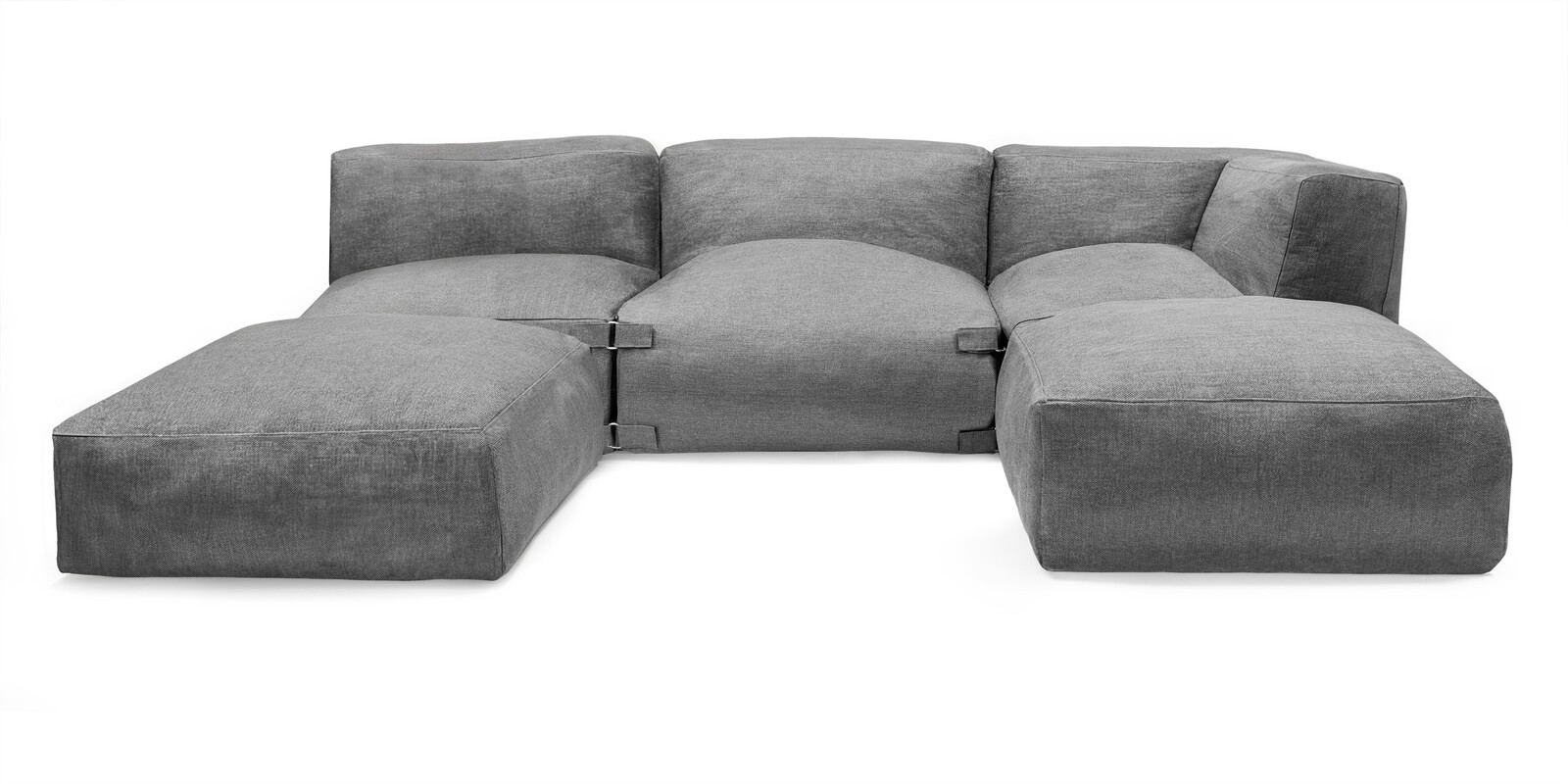 Rohová modulární zahradní pohovka Vacuum III 315 cm šedá