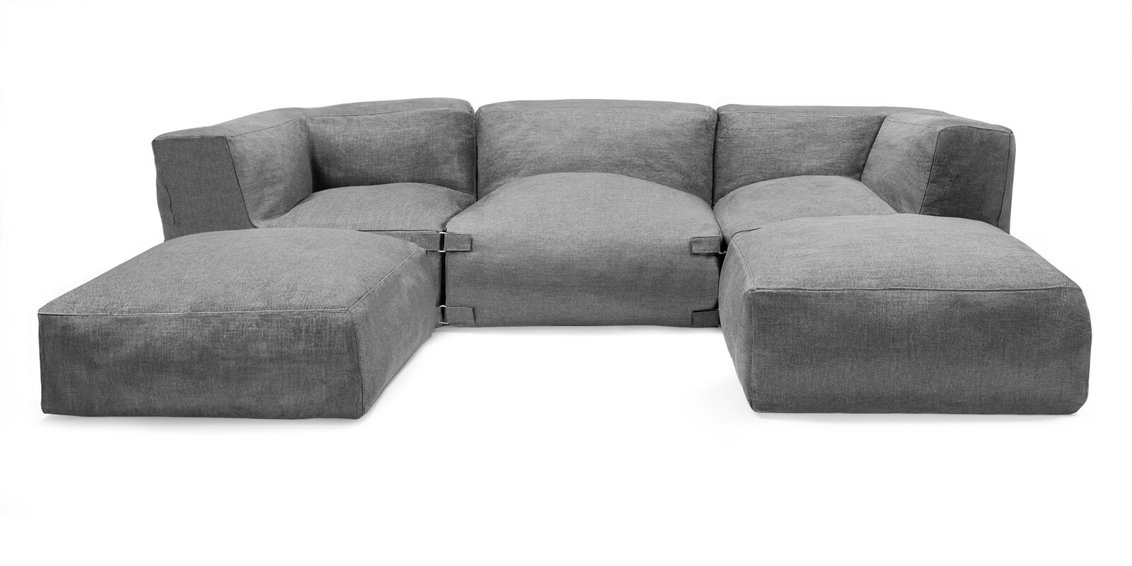 Rohová modulární zahradní pohovka Vacuum IV 315 cm šedá