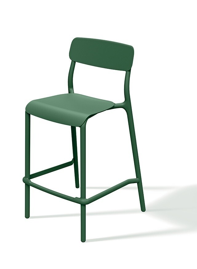 Zahradní vysoká barová židle Rimos 52x54,5x107,5 cm tmavě zelená