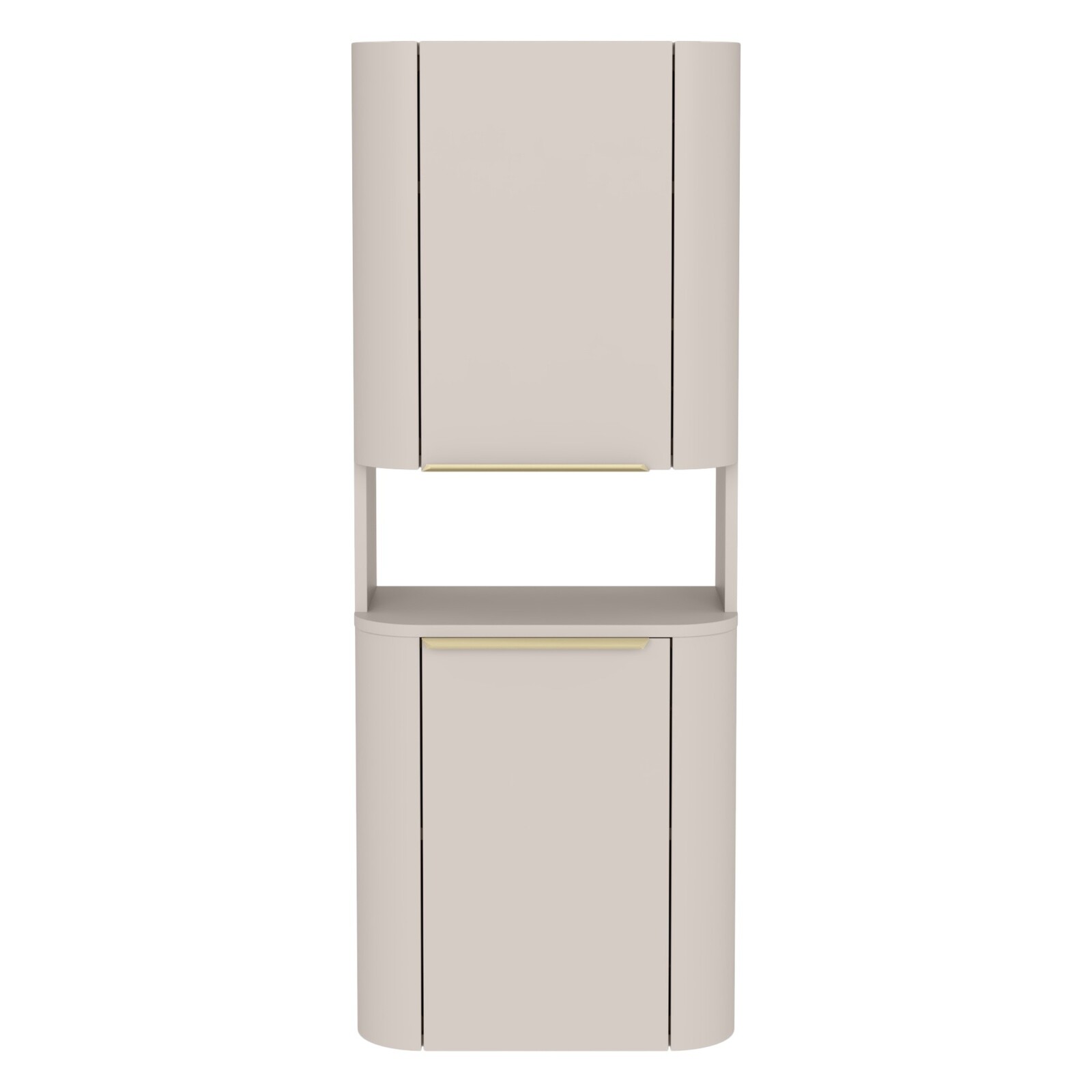 Závěsná vysoká koupelnová skříňka Bassa 50 cm kašmírová/zlatá
