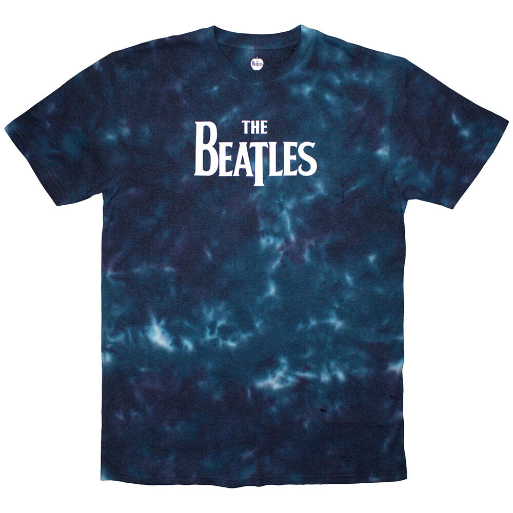 The Beatles tričko Drop T Logo Modrá S