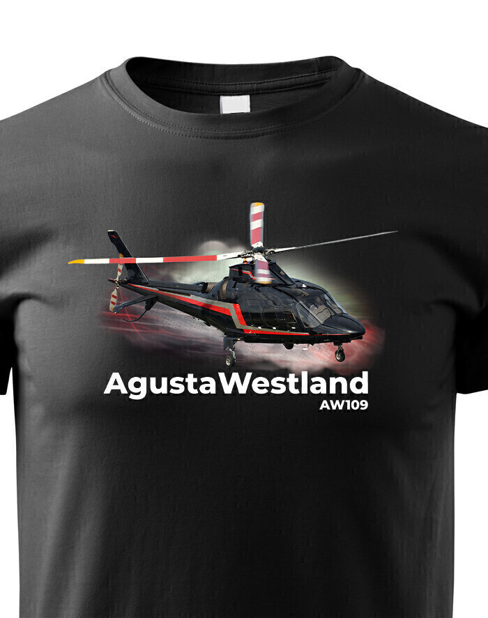 Detské tričko s potlačou AgustaWestland AW109 – ideálny darček pre nadšencov helikoptér