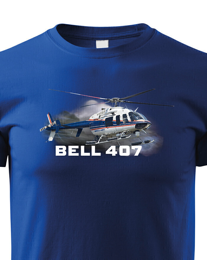 Detské tričko s potlačou Bell 407  – ideálny darček pre nadšencov helikoptér