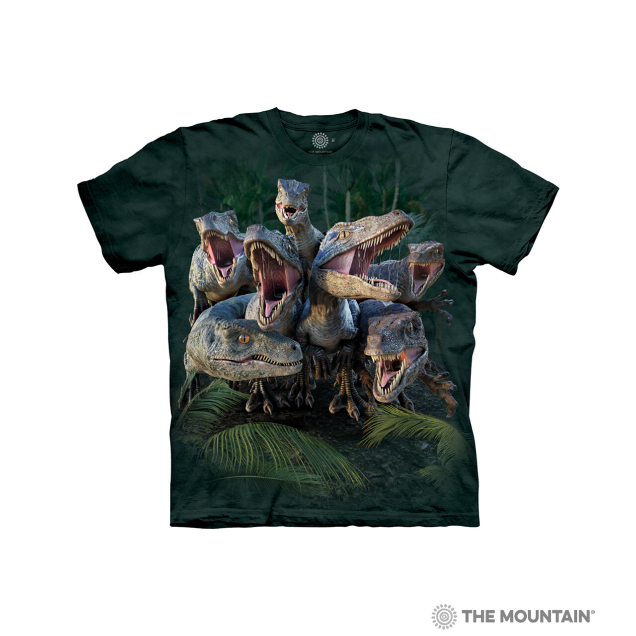 Tričko unisex The Mountain TBig Face Glow Rex (Tyrannosaurus Rex) - zelené, XXL